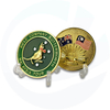 moneda de gran desafío verde de latón